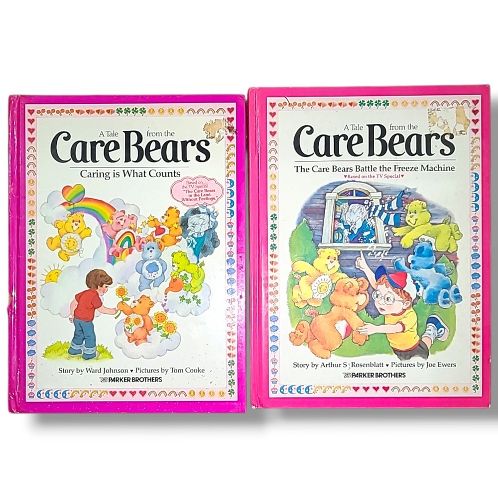 Vintage 1983 1984 Care Bears Hardcover Books Lot Parker Brothers 80s
